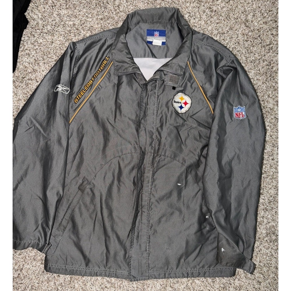 Reebok On Field Pittsburgh Steelers NFL Jacket Mens XL Sideline Team Issued RARE